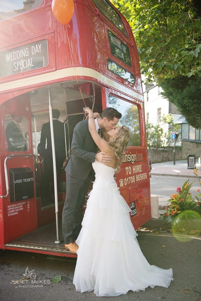 London wedding with Red Routemaster