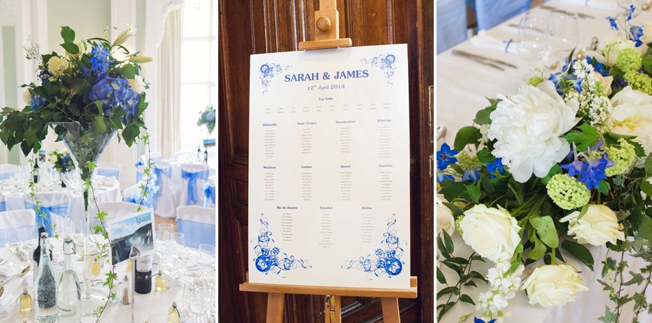 Blue and white wedding colours