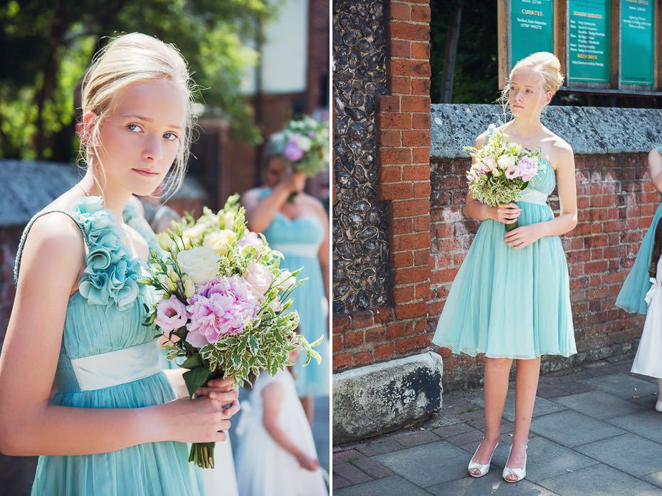 Lovely bridesmaid in peppermint