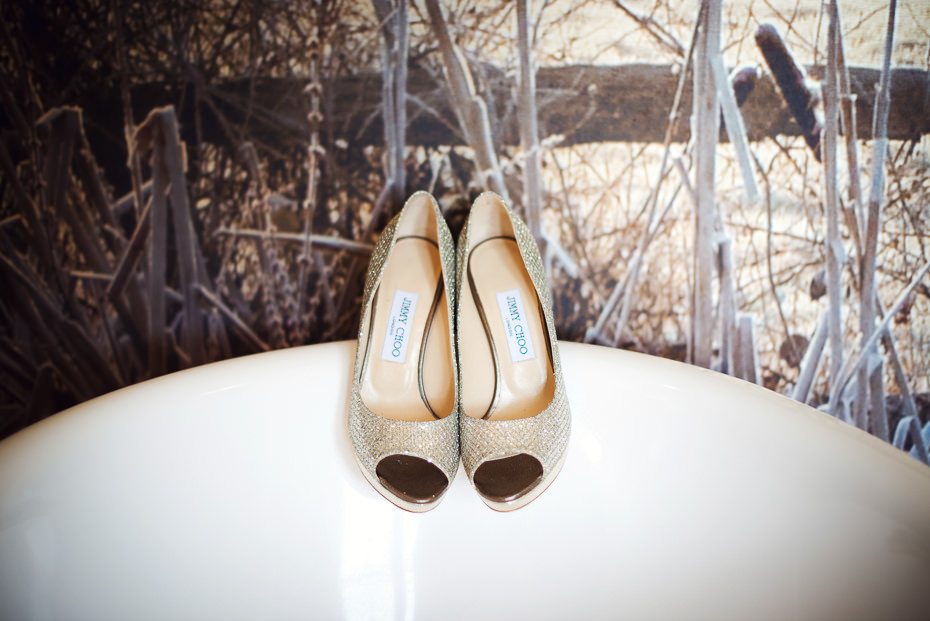 Sparkly brides shoes