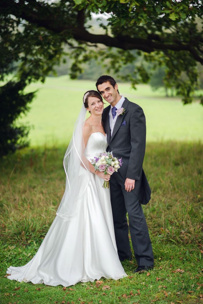 Chris and Sarah, wearing Suzanne Neville wedding dress