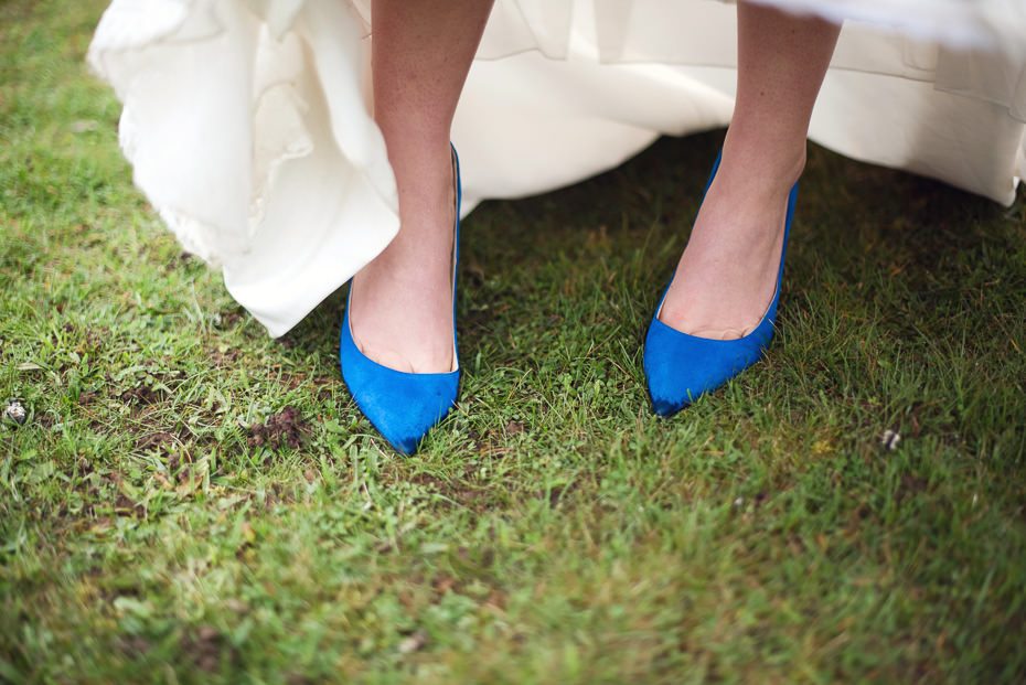 And the bride wore blue suede shoes