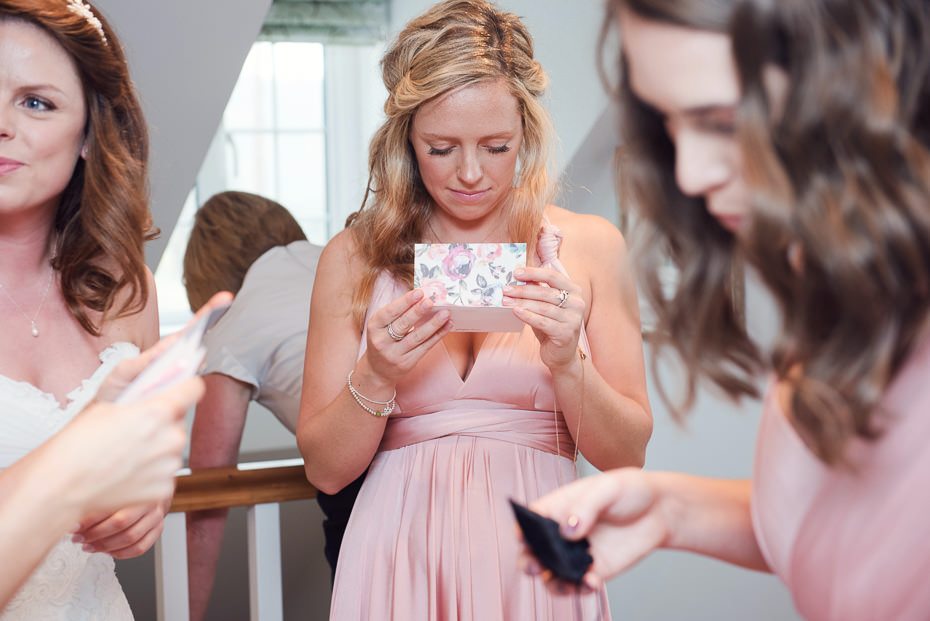 Bridesmaids receive gifts