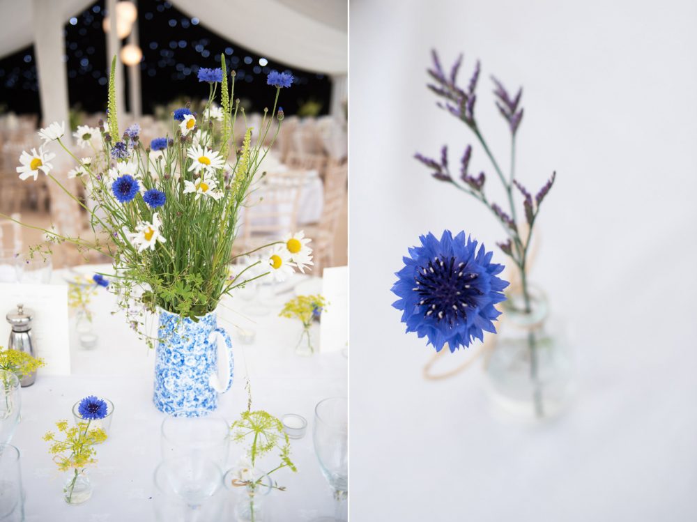 Country wedding blue cornflowers