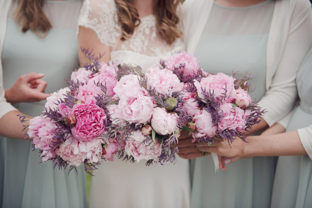 Pink peony bouquets