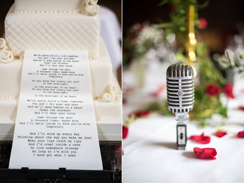Wedding day poetry cake