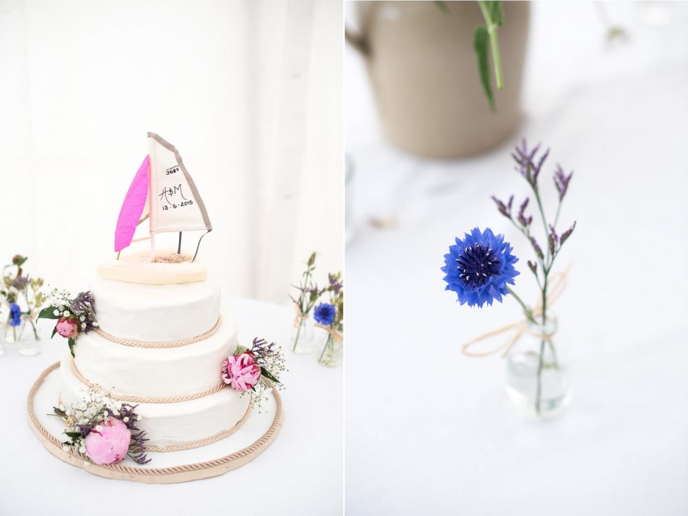 sailing theme wedding cake