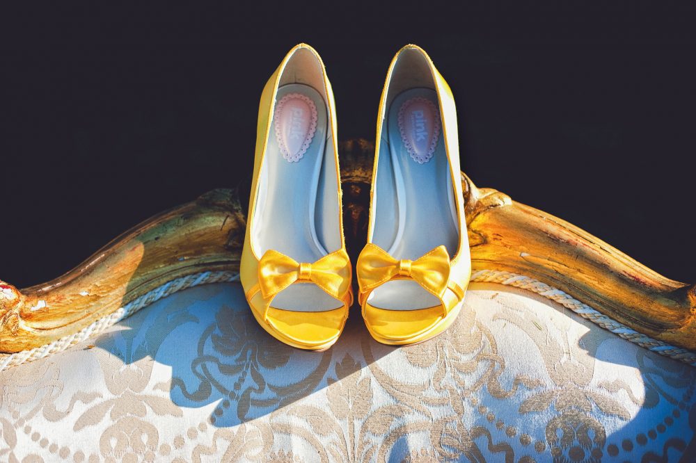 Bridal shoes in yellow