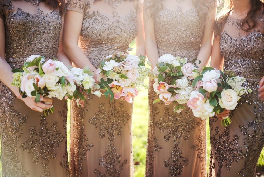 Pastel bridesmaids flowers