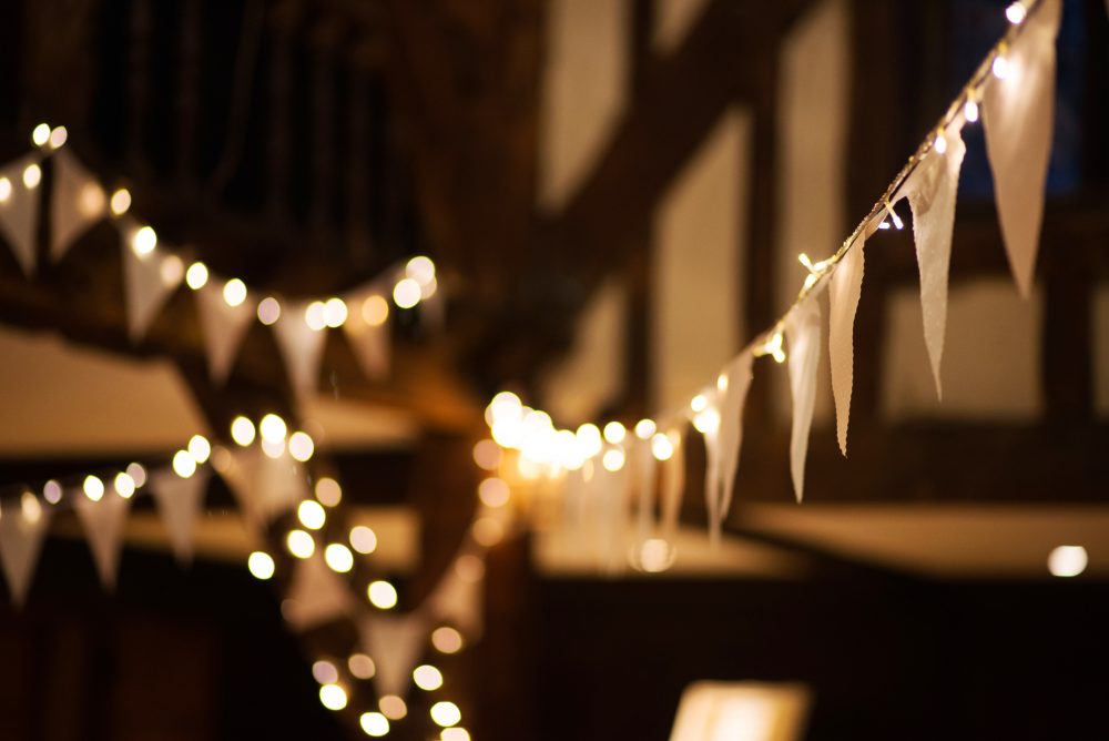 Bunting in the tithe barn