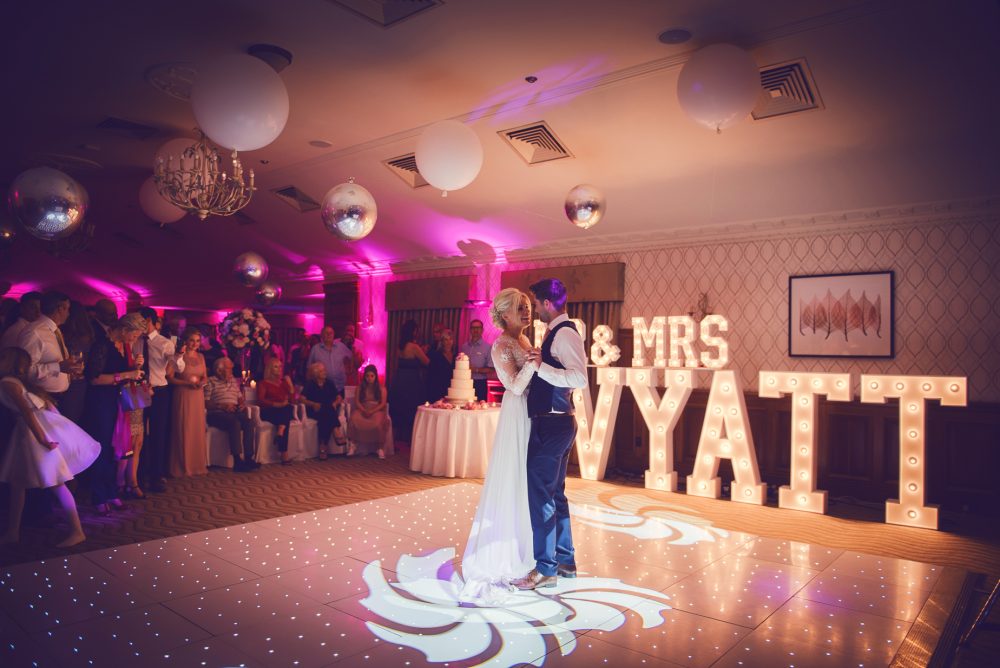 Pennyhill Park Wedding evening reception and dance floor images.