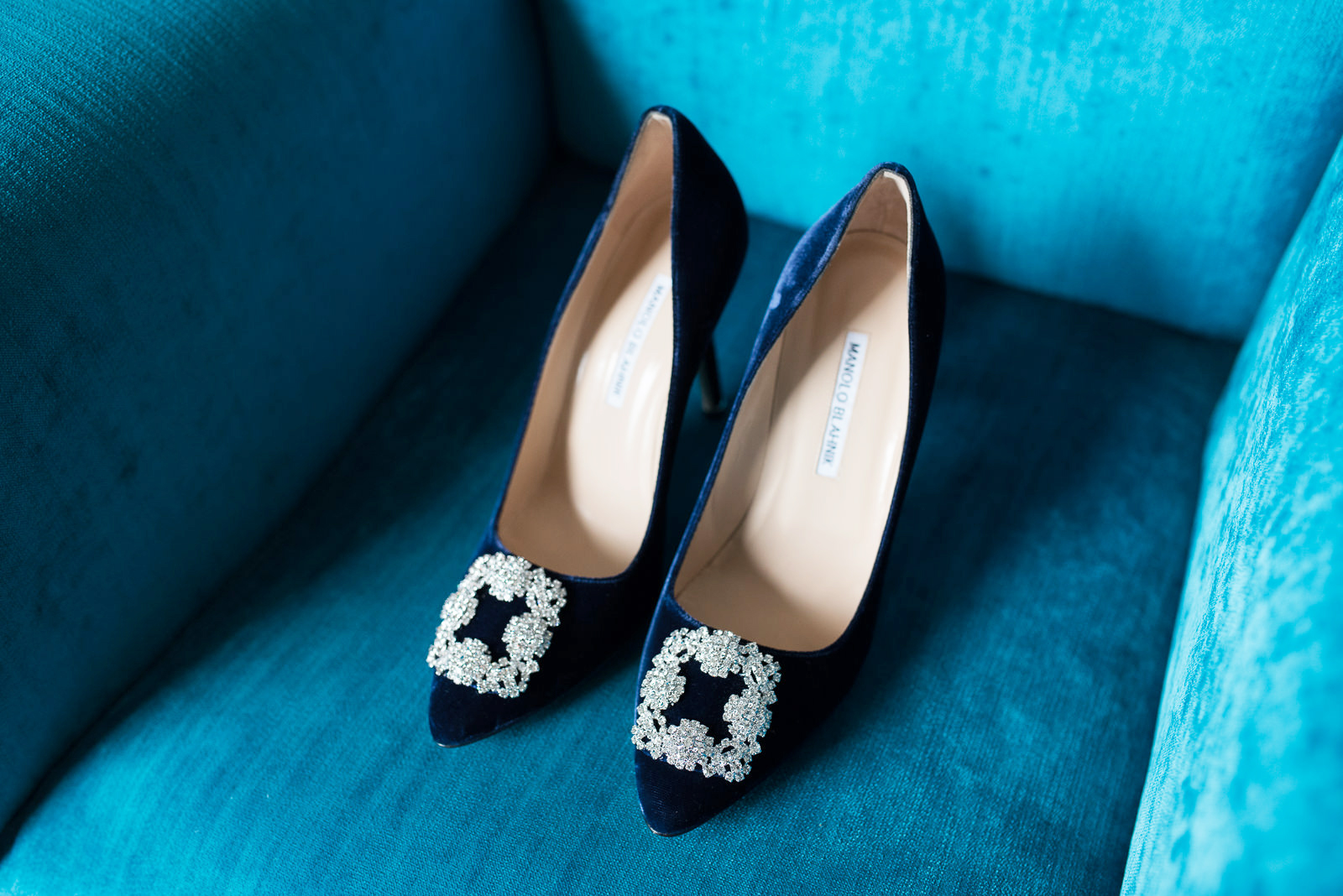 Manolo Bridal shoes in blue