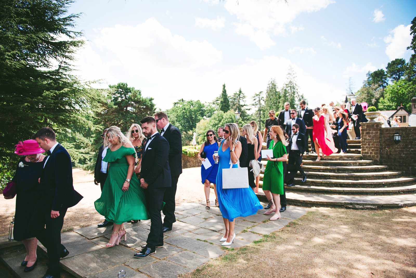 Wedding guests in colour dresses