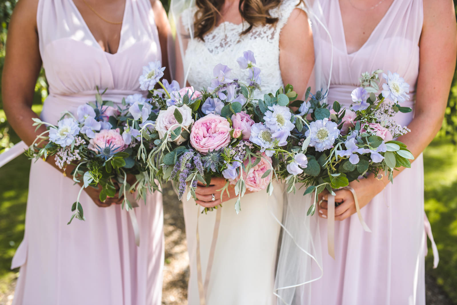 Herbert and Isles stunning pink and purple summer bridal bouquet.