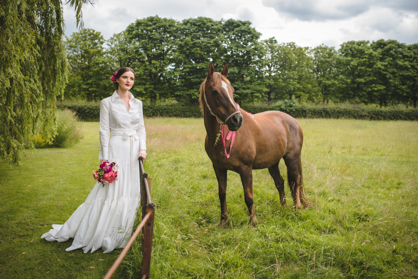 Romany Gypsy styled bridal shoot with horse.