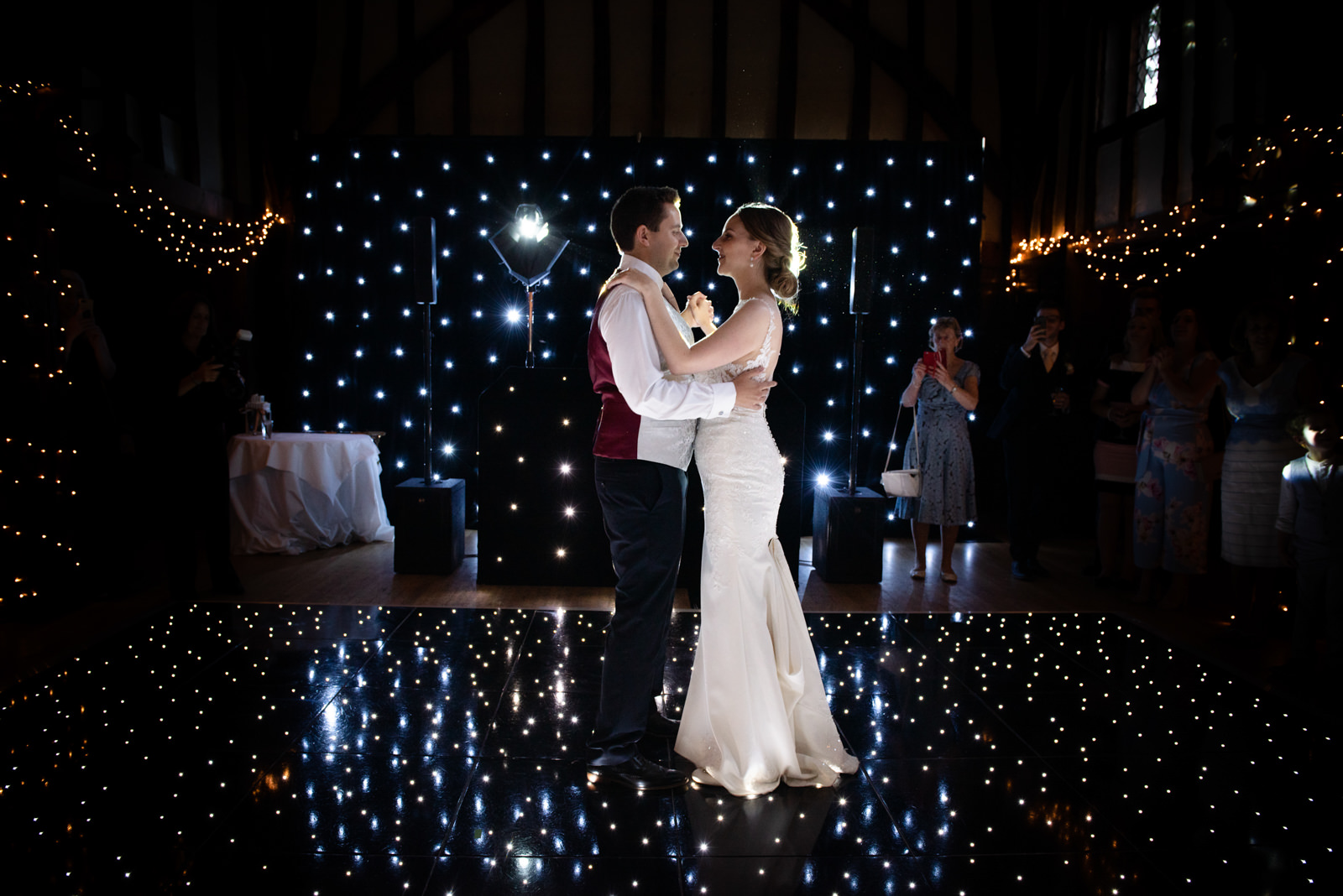 The bride and groom's first dance.