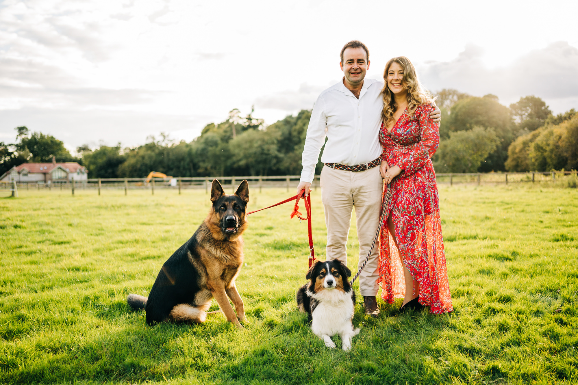 Engagement shoot with pet dogs.