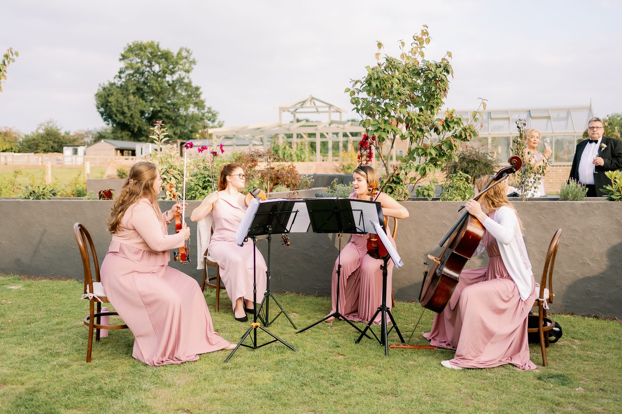 Destiny's String play at an English country wedding.