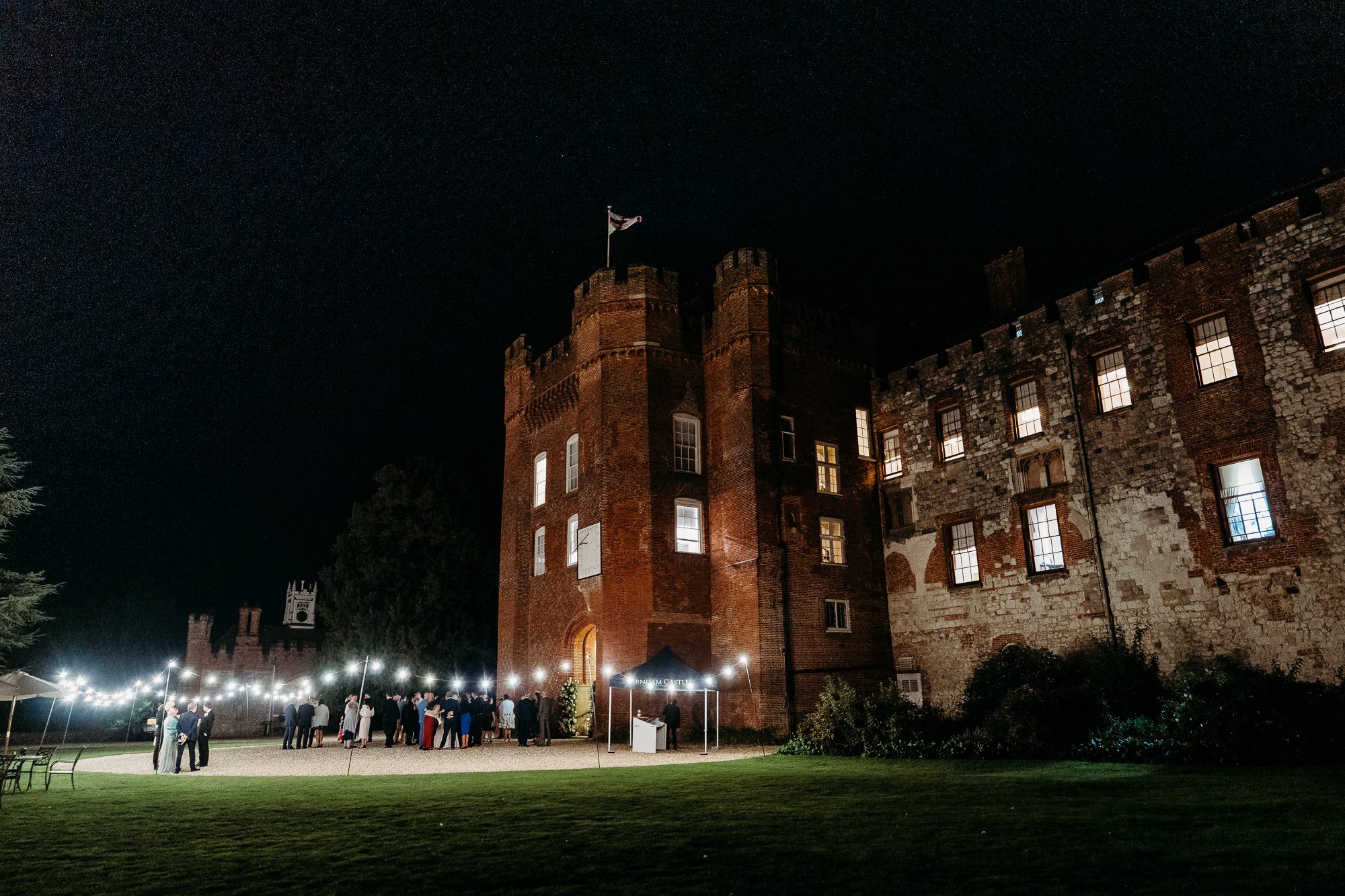 Farnham Castle at night