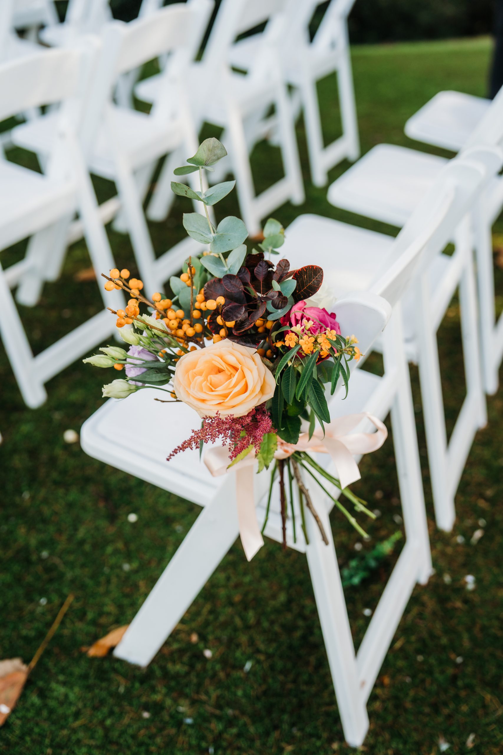 Outdoor ceremony wedding flower ideas