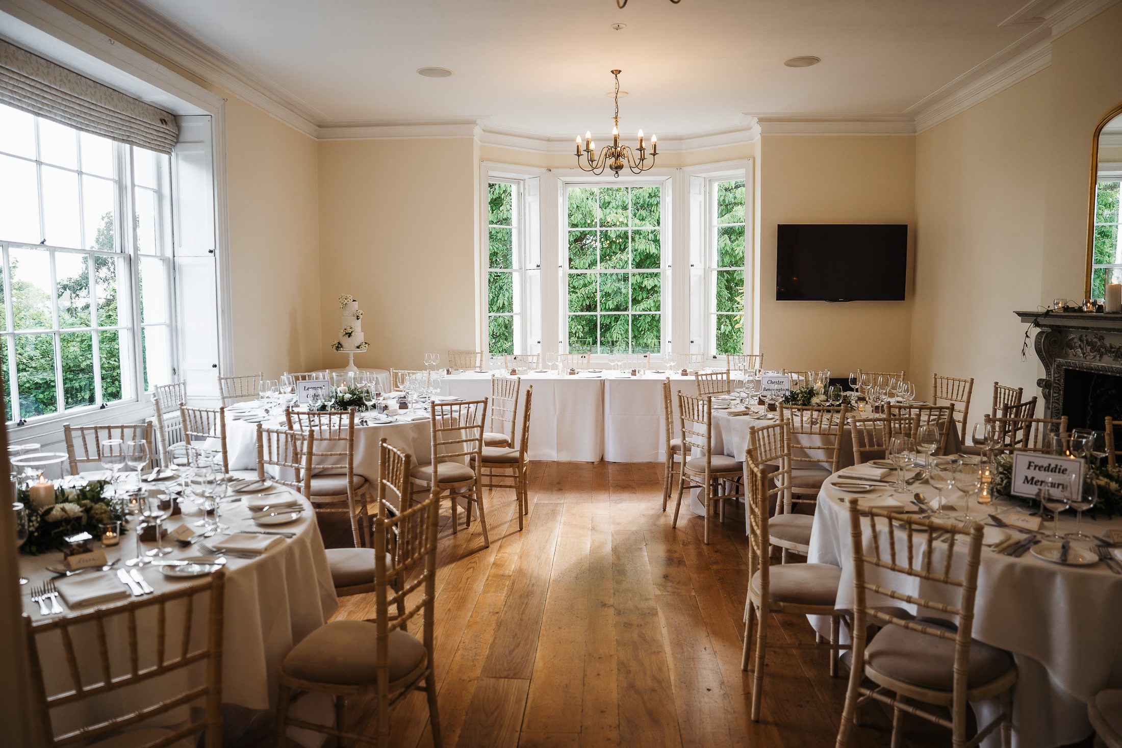 The Russell Suite at Pembroke Lodge wedding reception.